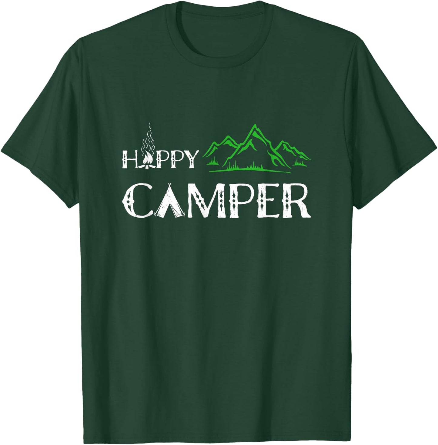 Happy Camper - Camping , Women, and Kids T-Shirt - T-Shirt | Forest