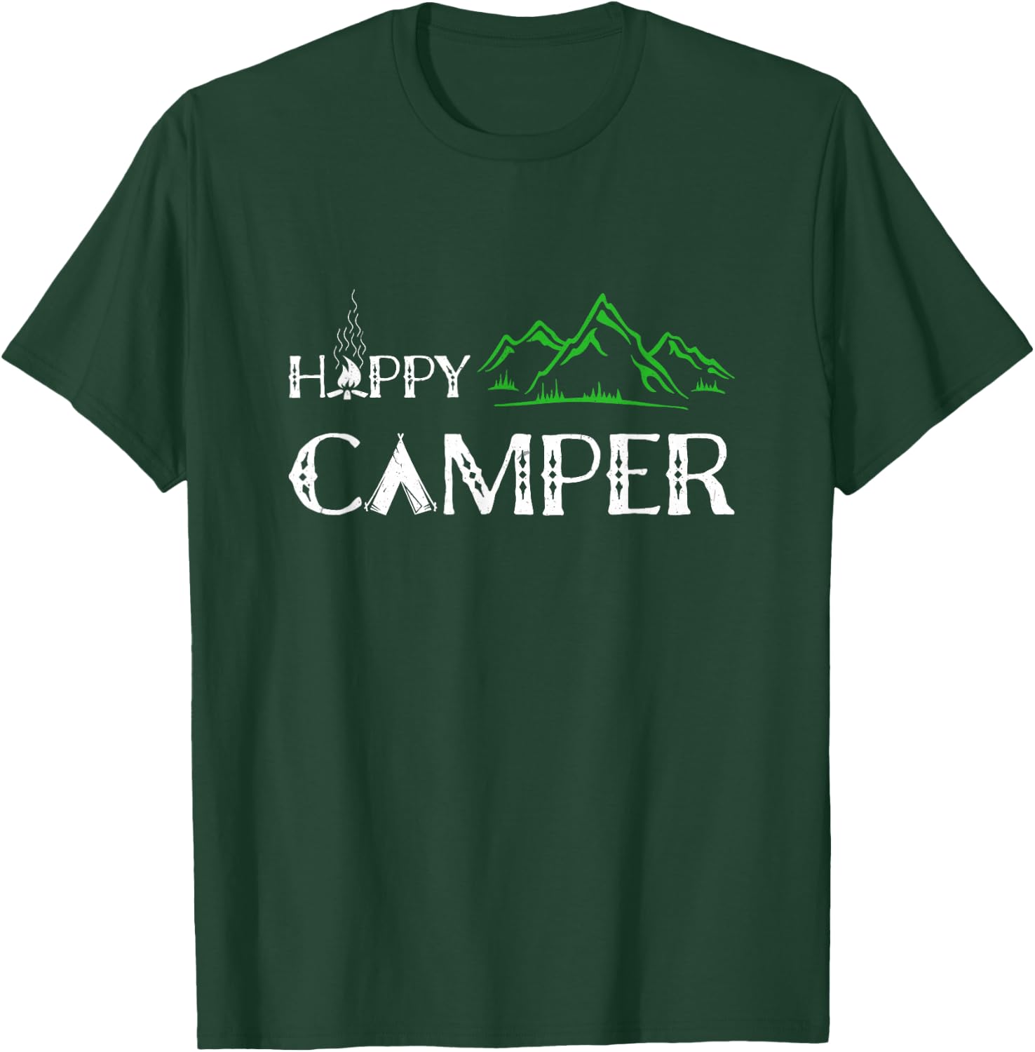 Happy Camper - Camping , Women, and Kids T-Shirt - T-Shirt | Forest