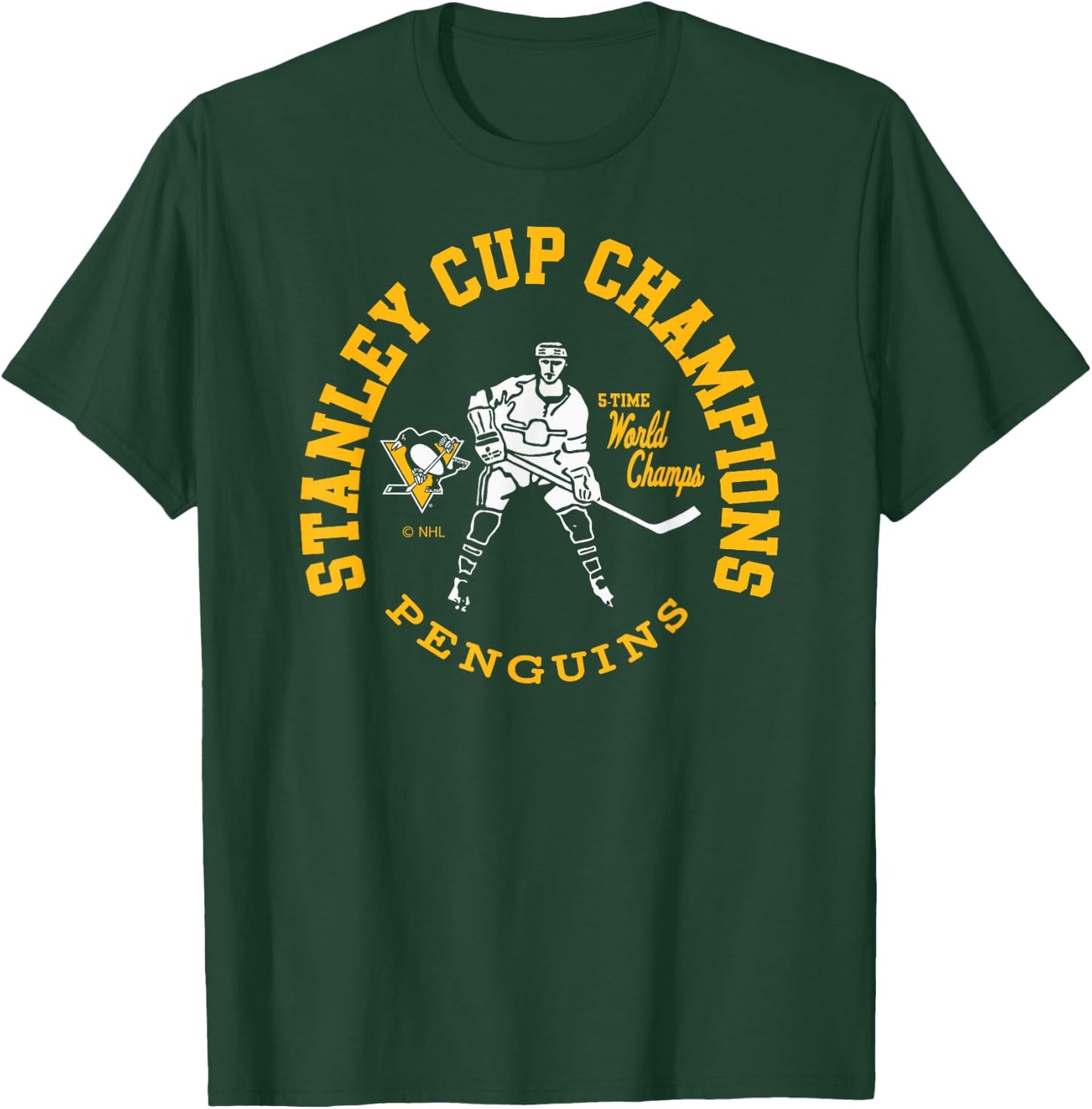 Pittsburgh Penguins Stanley Cup Champions 5-Time Black T-Shirt - T-Shirt | Forest