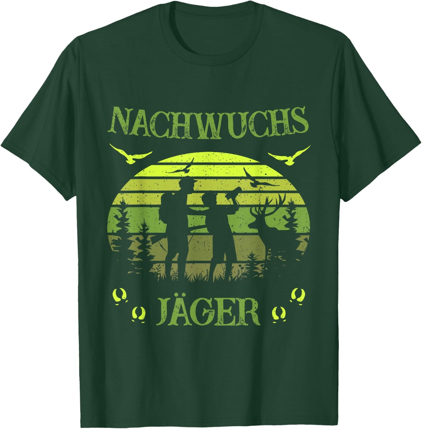 Children's with German Text "Jäger - Papa und Son" [German Language], black T-Shirt - T-Shirt | Forest