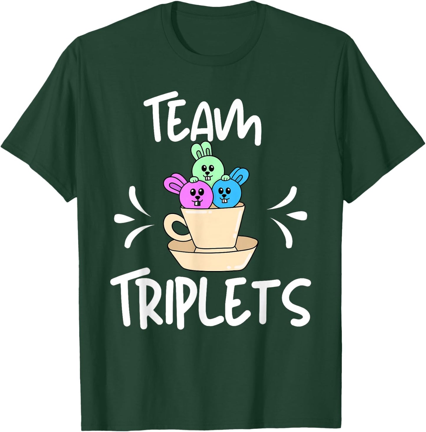 Team Triplets Identical Fraternal Triple Fun Player Three T-Shirt - T-Shirt | Forest
