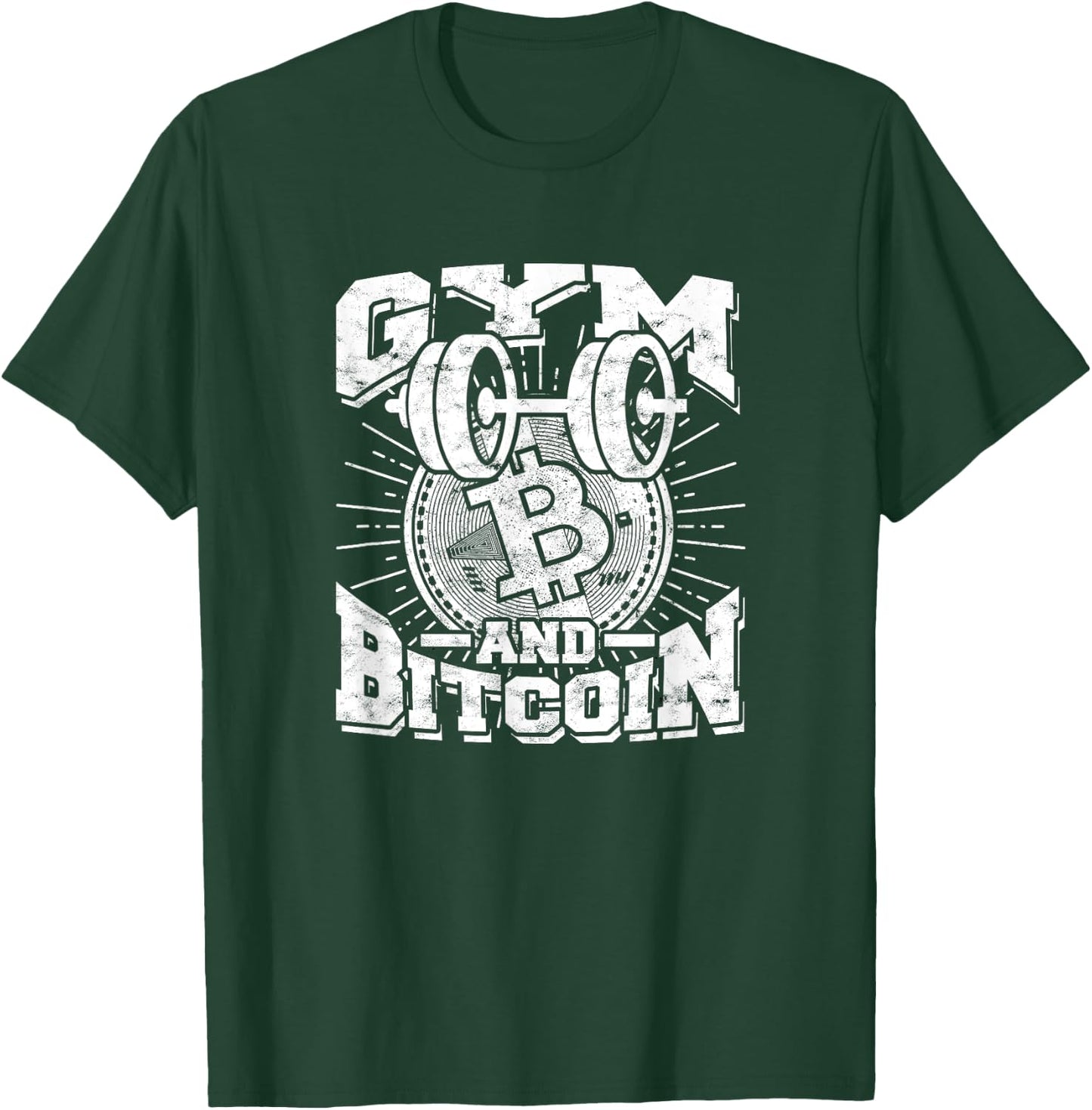 Gym and bitcoin – Btc & Crypto workout T-Shirt - T-Shirt | Forest