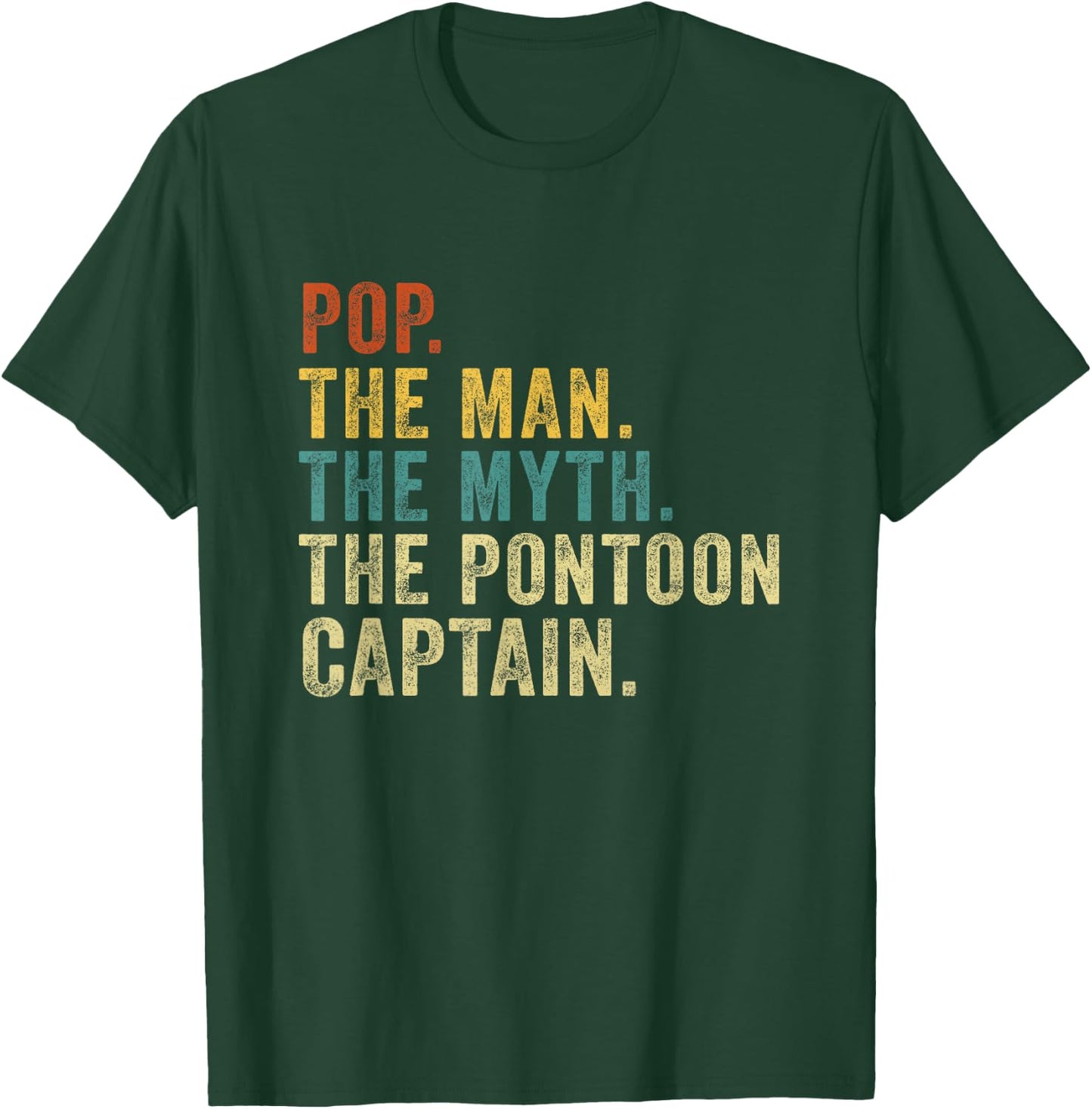 Vintage Pop Pontoon Captain Shirt Dad Man Myth Boat Captain T-Shirt - T-Shirt | Forest