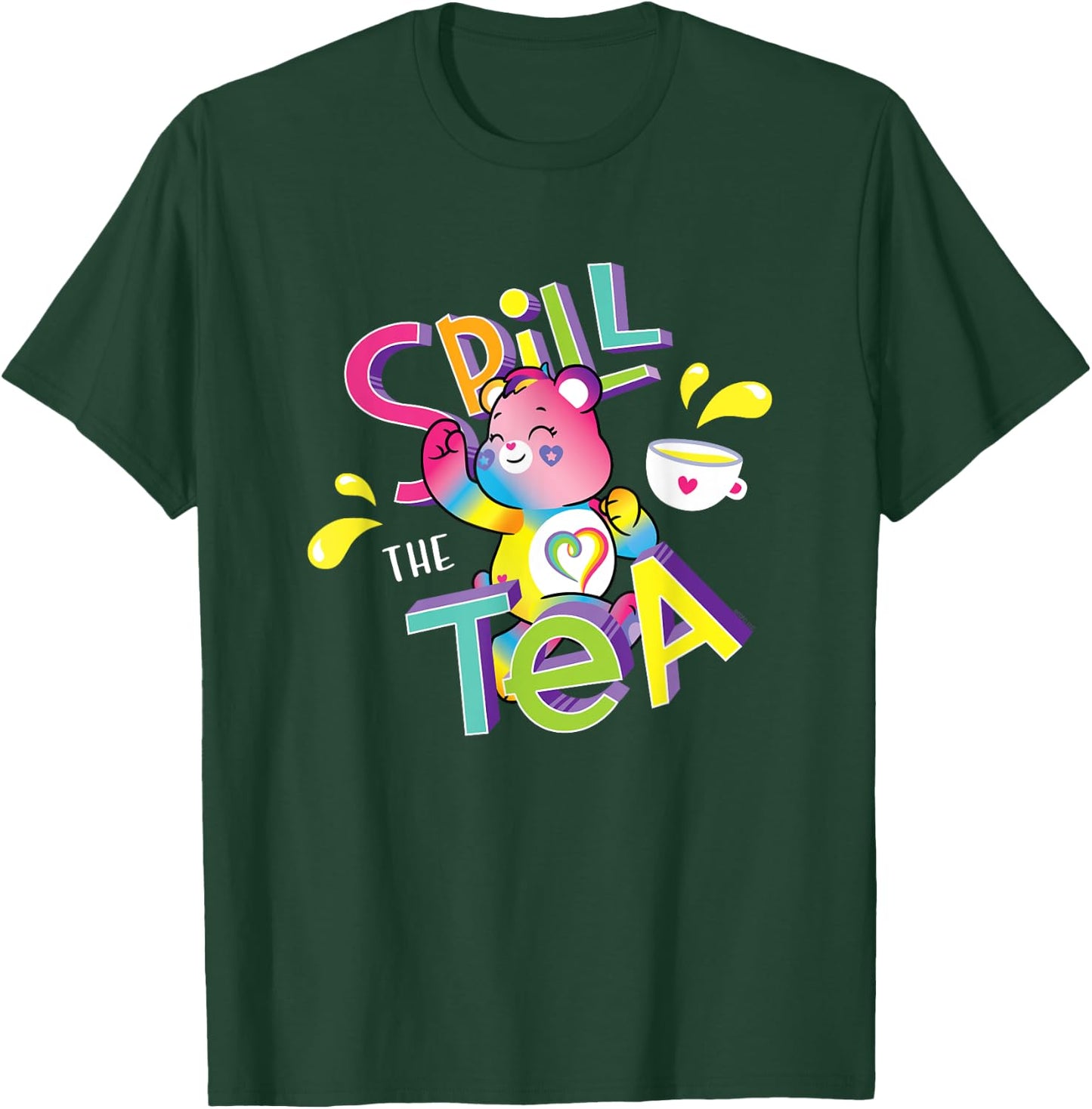Care Bears Spill the Tea Kindness Keeper Rainbows Cartoon T-Shirt - T-Shirt | Forest