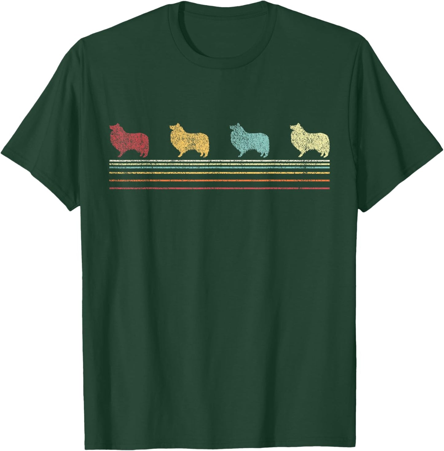 Retro Sheltie Mom Sheltie Dad Shetland Sheepdog Vintage T-Shirt - T-Shirt | Forest