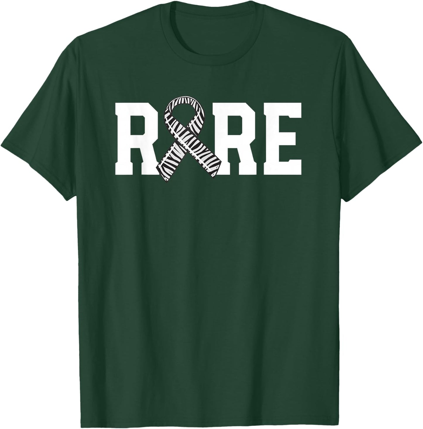 Rare Disease Awareness Walk Zebra Ribbon EDS Carcinoid T-Shirt - T-Shirt | Forest