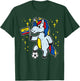 Ecuador Flag Unicorn Football Soccer Fan Women Girls Kids T-Shirt - T-Shirt | Forest