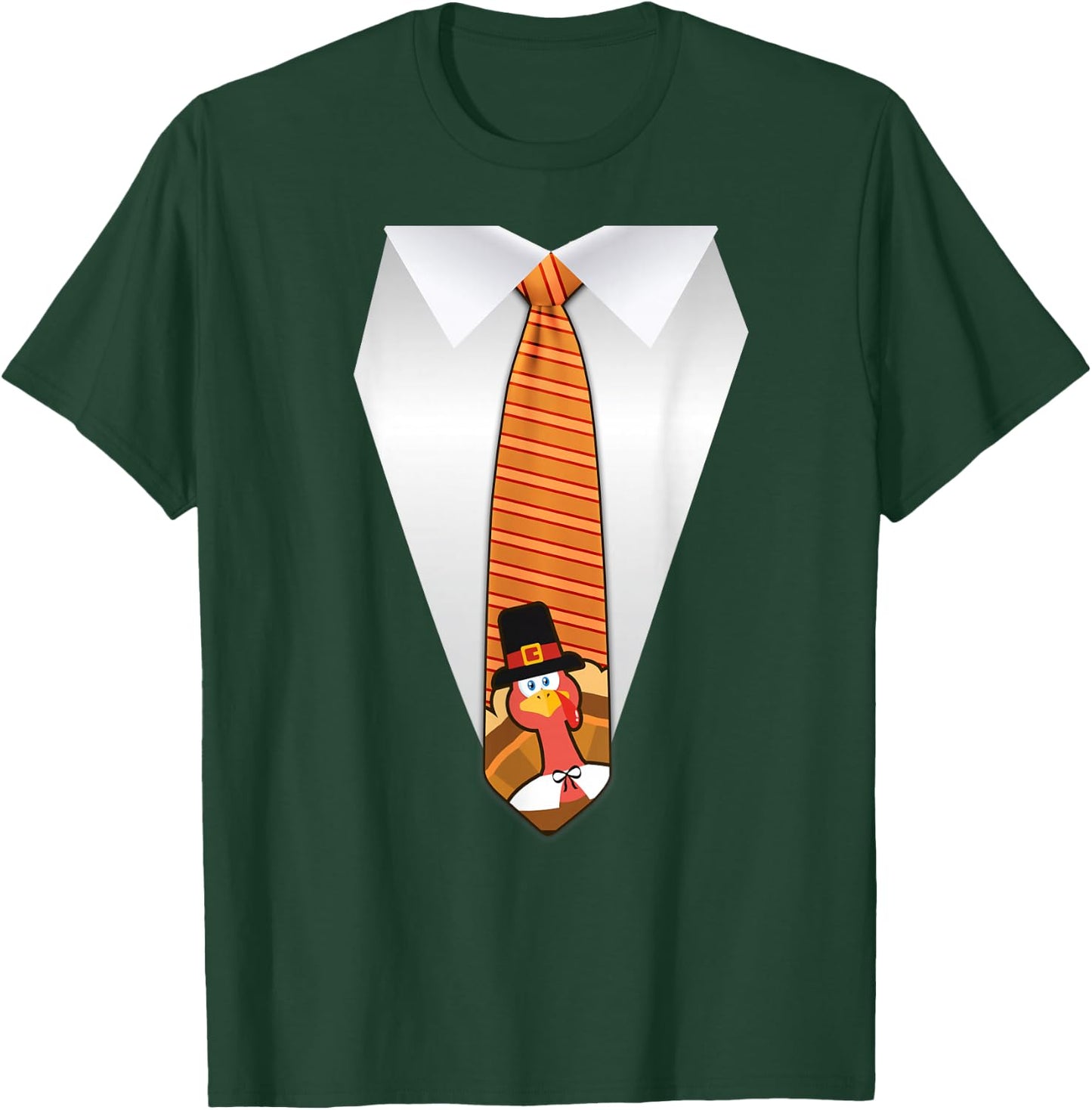 Oh Boy Love It Thanksgiving Family Dinner Tie, Funny Thanksgiving Turkey Tie T-Shirt - T-Shirt | Forest