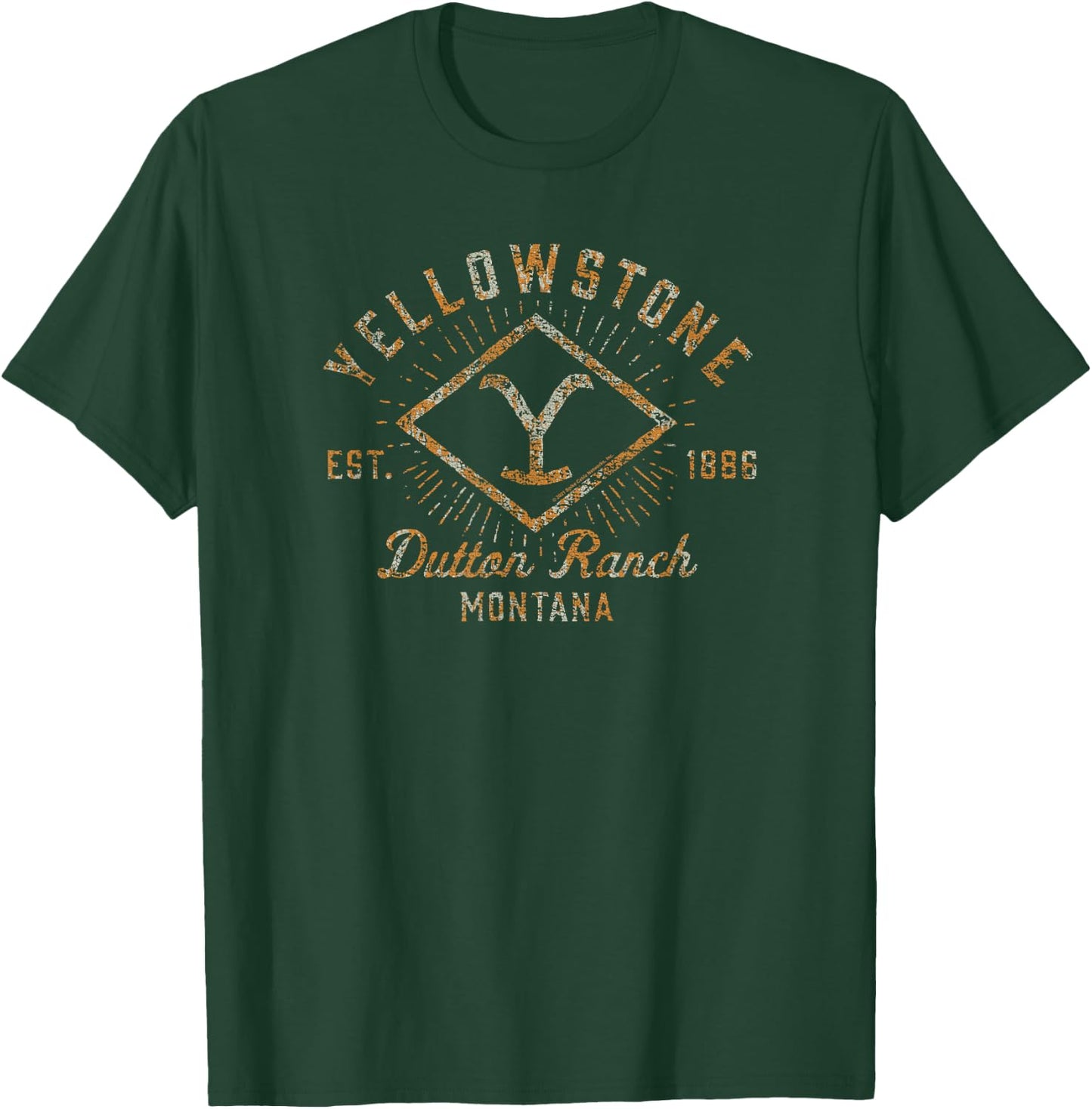 Yellowstone Sunburst Logo Dutton Ranch , black T-Shirt - T-Shirt | Forest