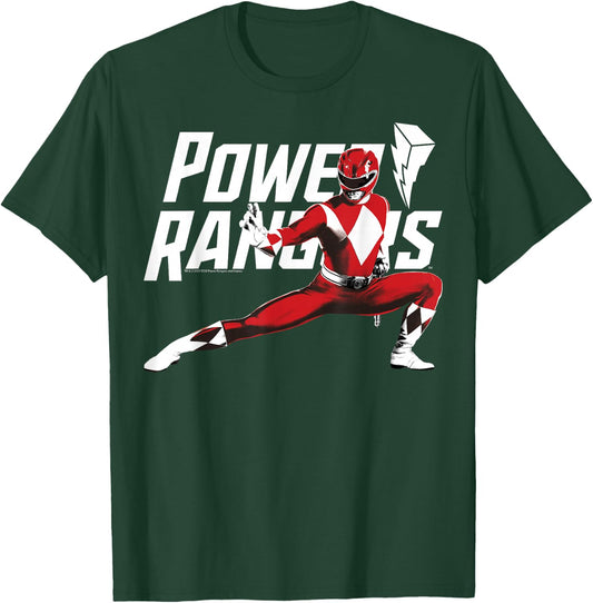 Power Rangers Red Ranger Karate Action Pose Logo T-Shirt - T-Shirt | Forest