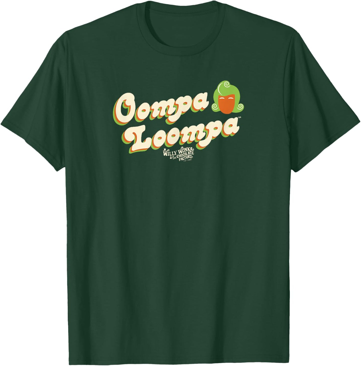Willy Wonka And The Chocolate Factory Oompa Loompa Retro - , Black, Small, Short Sleeve, , Classic Fit, Solid Colors: 100% Cotton T-Shirt - T-Shirt | Forest
