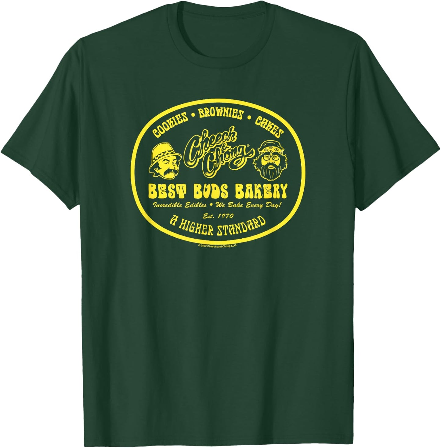Cheech & Chong Best Buds Bakery A Higher Standard Logo T-Shirt - T-Shirt | Forest