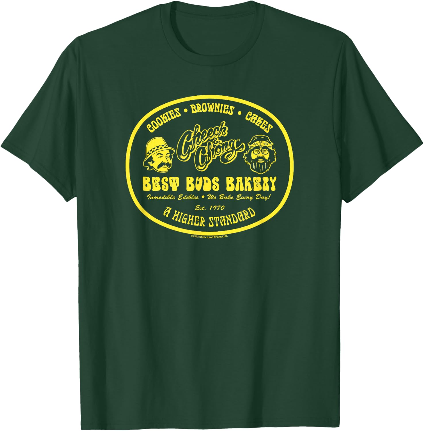 Cheech & Chong Best Buds Bakery A Higher Standard Logo T-Shirt - T-Shirt | Forest