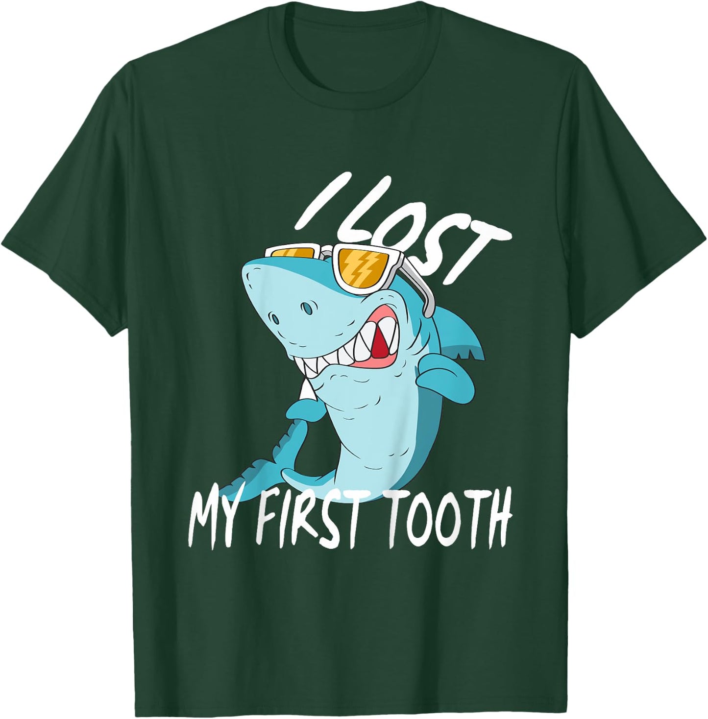 Funny Tooth Fairy Gifts - Cute Shark I Lost My First Tooth T-Shirt - T-Shirt | Forest