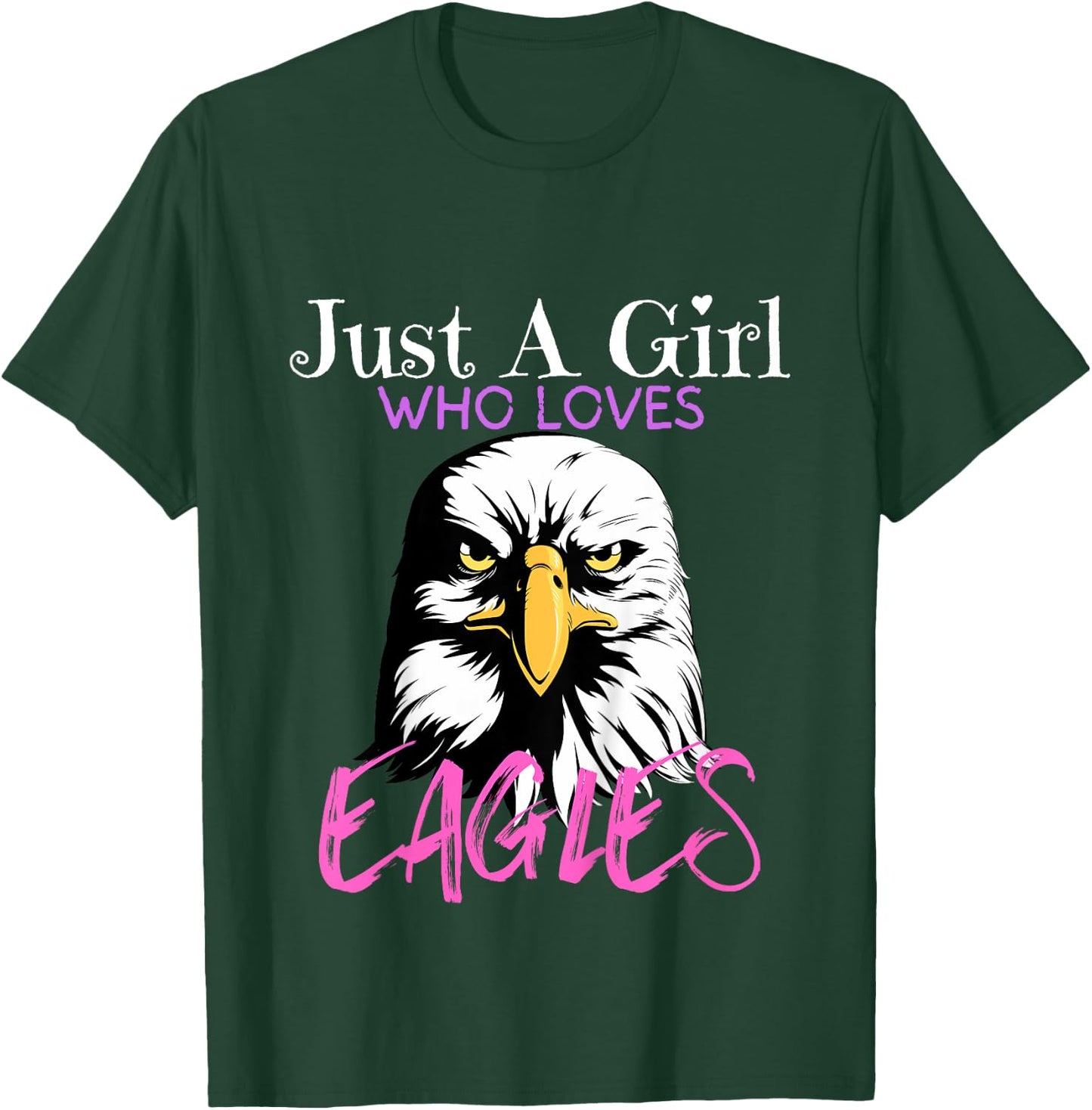 Kids Eagle Just A Girl Who Loves Eagles Funny Eagle Lovers Girls T-Shirt - T-Shirt | Forest