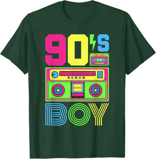 90s Boy 1990s Fashion 90 Theme Party Outfit Nineties Costume T-Shirt - T-Shirt | Forest