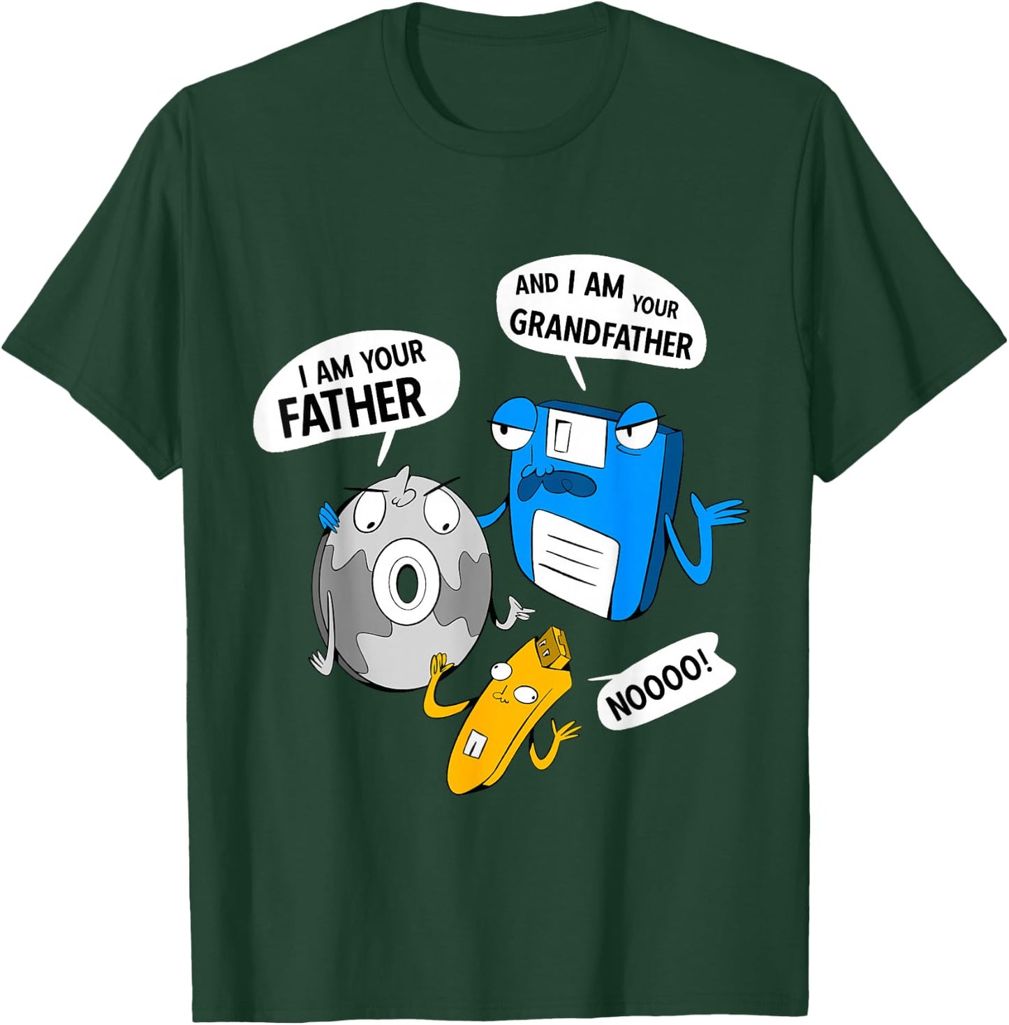 I Am Your Father Gamer Geek Humor Floppy Disk CD USB Stick T-Shirt - T-Shirt | Forest