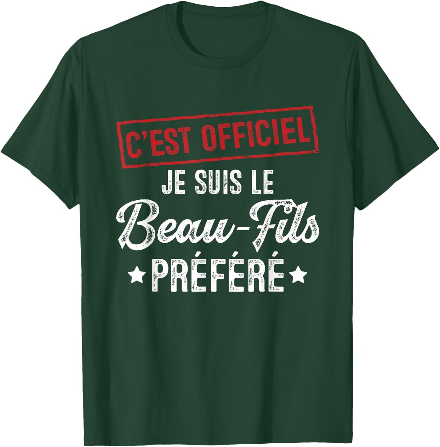 It's official, I'm the favorite stepson , Black, S T-Shirt - T-Shirt | Forest