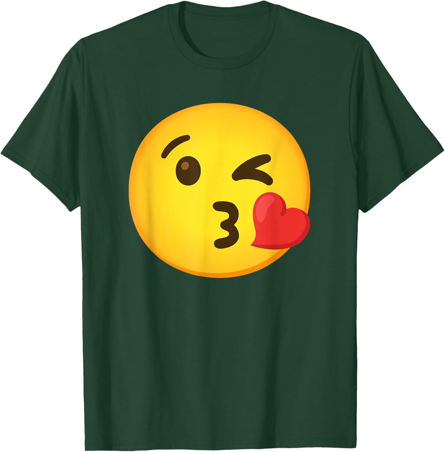 Emoticon Heart with a Kiss T-Shirt - T-Shirt | Forest