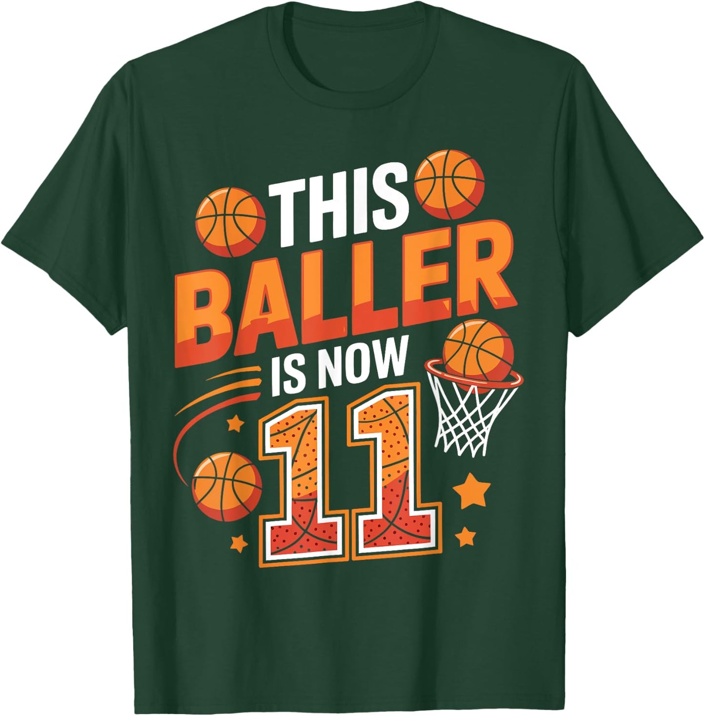 Ce Joueur a Maintenant 11 adorateurs de Basket-Ball Amusants pour Leur 11e Anniversaire T-Shirt - T-Shirt | Forest