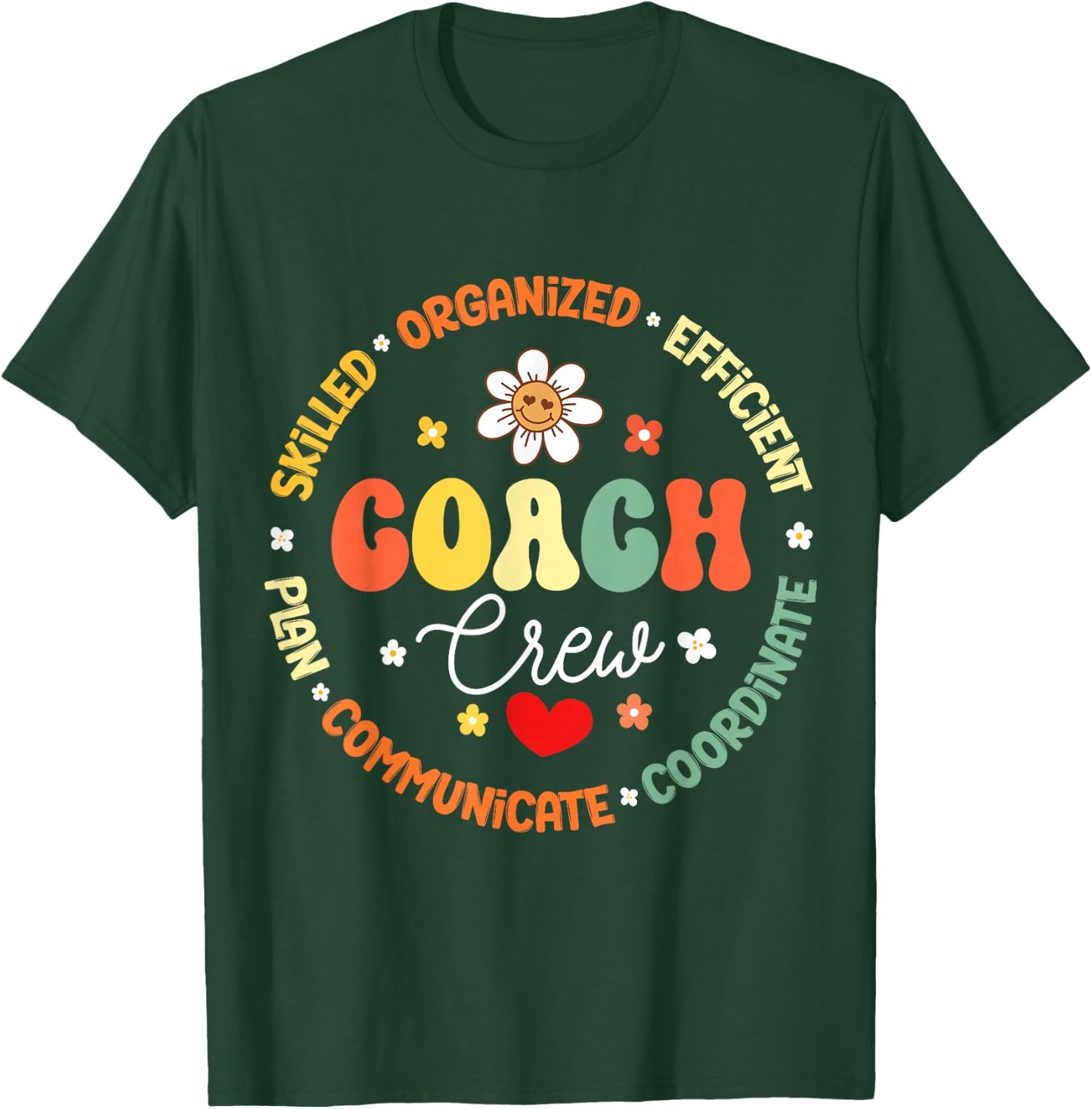 Groovy Instructional Coach Crew Back to School Group T-Shirt - T-Shirt | Forest