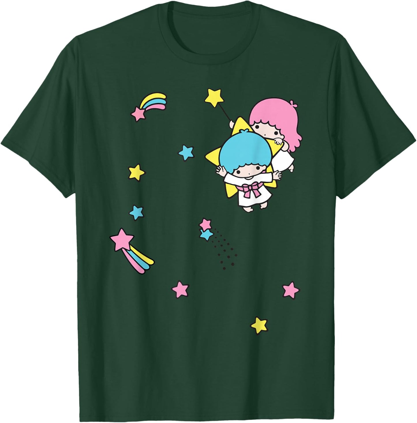 Little Twin Stars Rainbow Stars T-Shirt - T-Shirt | Forest