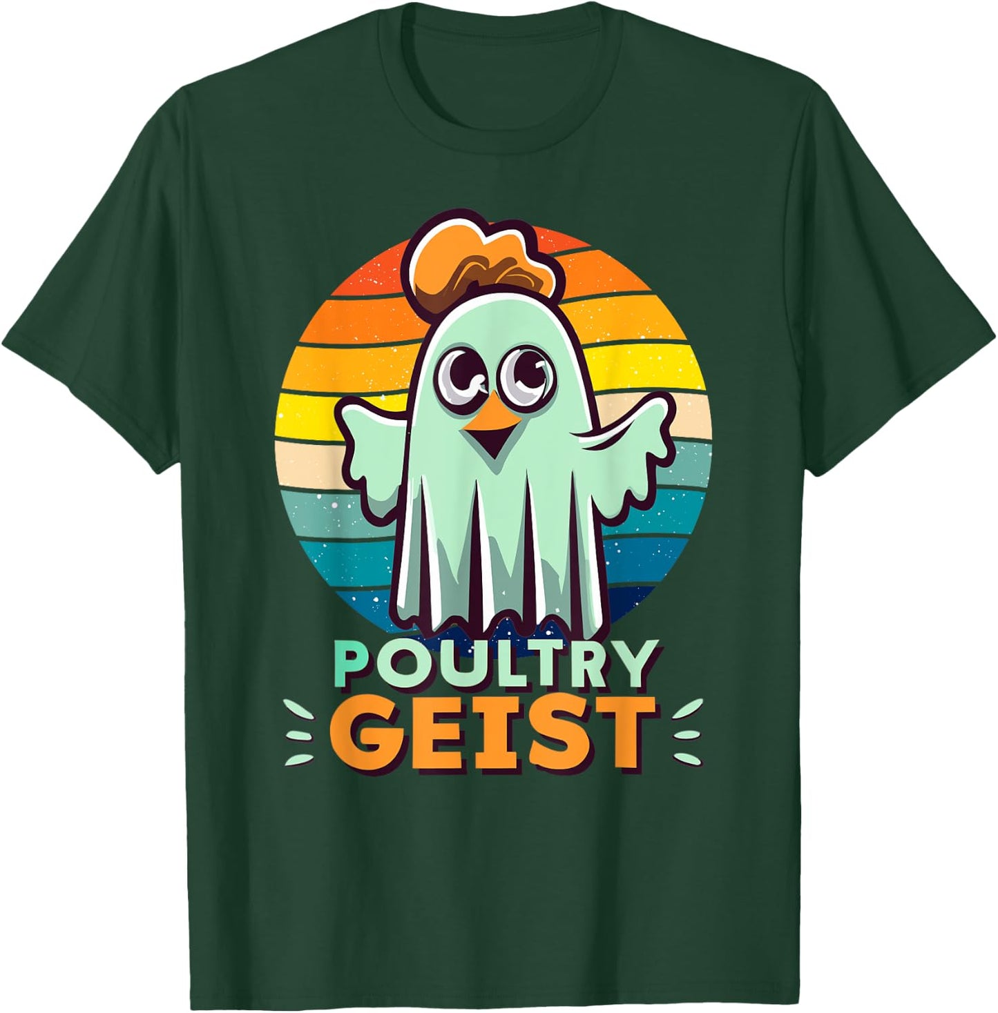 Funny Poultry Geist Chicken Ghost T-Shirt - T-Shirt | Forest