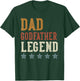Dad Godfather Legend - Classic Retro Distressed Lettering T-Shirt - T-Shirt | Forest