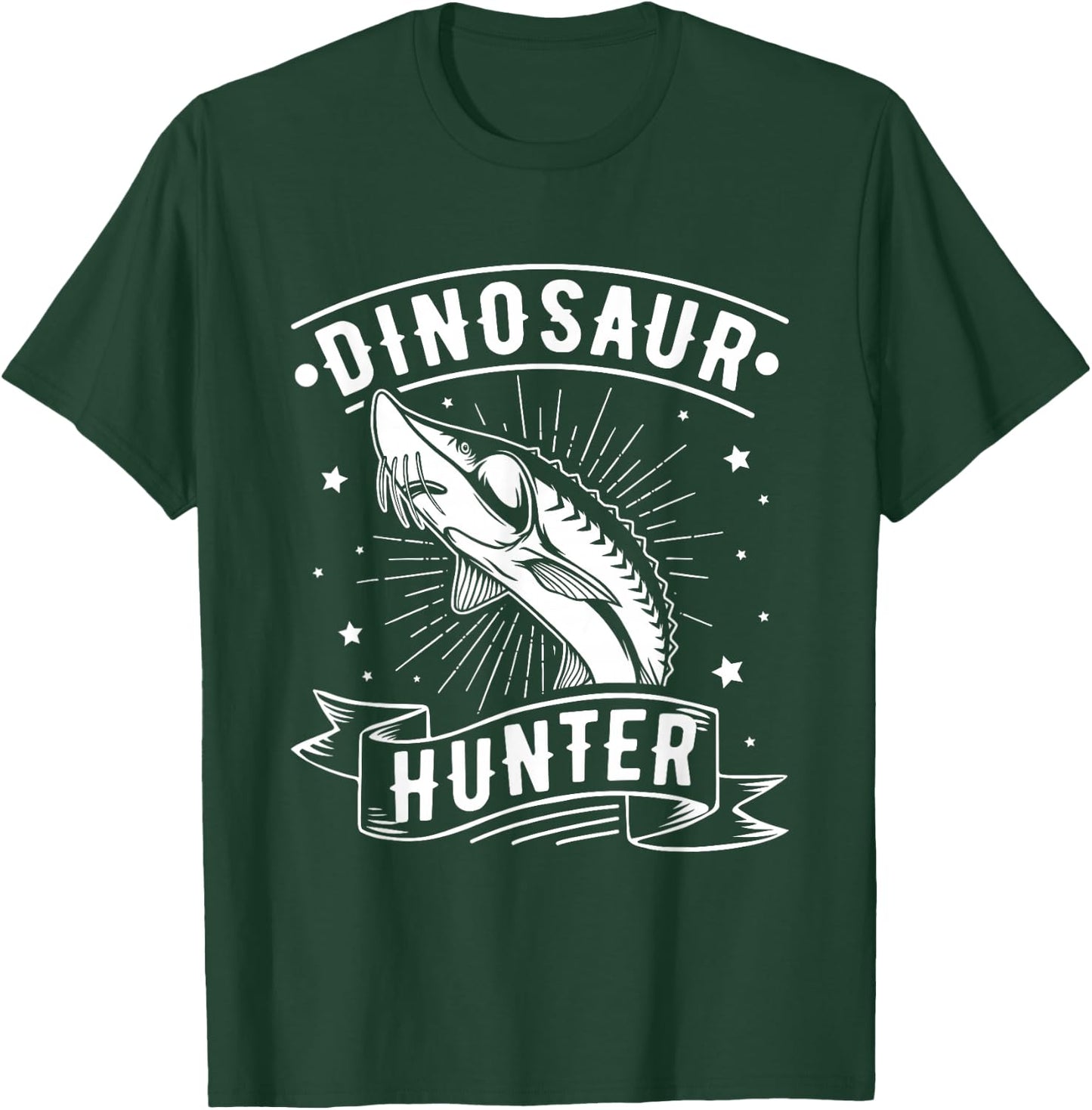 Dinosaur Hunter - Sturgeon Fishing T-Shirt - T-Shirt | Forest