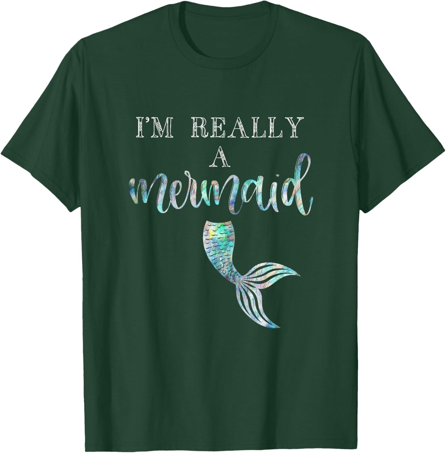 I'm Really A Mermaid Purple Shirt Cute Birthday Bridal T-Shirt - T-Shirt | Forest