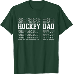 Hockey Dad Funny Layered Text Father Coach Player T-Shirt - T-Shirt | Forest