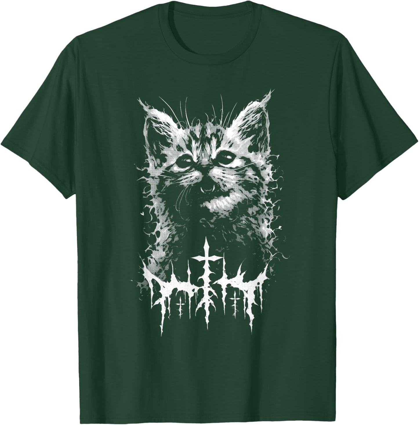 Kawaii Katze Black Metal Death Metal Parodie | Goth Grunge T-Shirt - T-Shirt | Forest