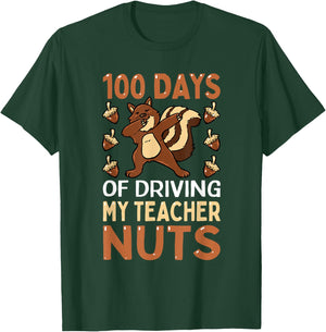 100 Days of Driving My Teacher Nuts Dabbing Squirrel School T-Shirt - T-Shirt | Forest