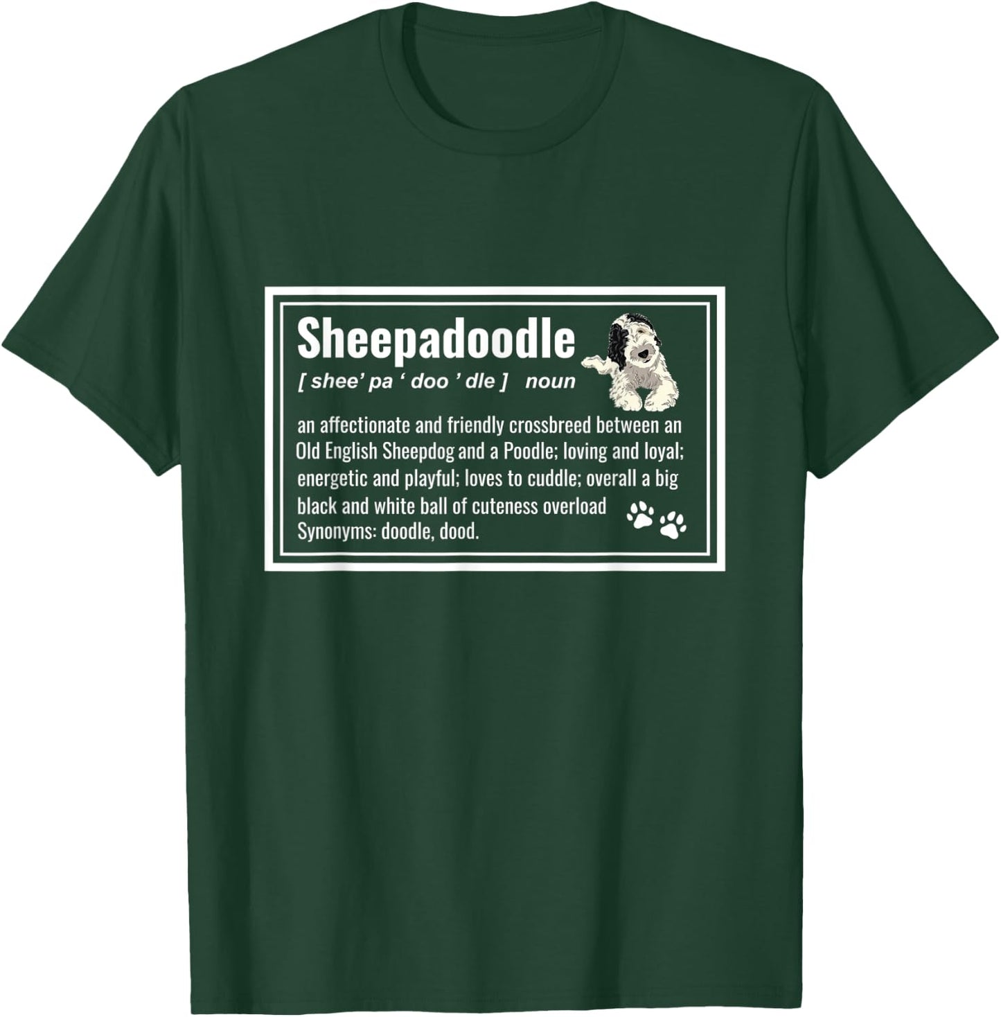 Doodle Dog Sheepadoodle Definition T-Shirt - T-Shirt | Forest