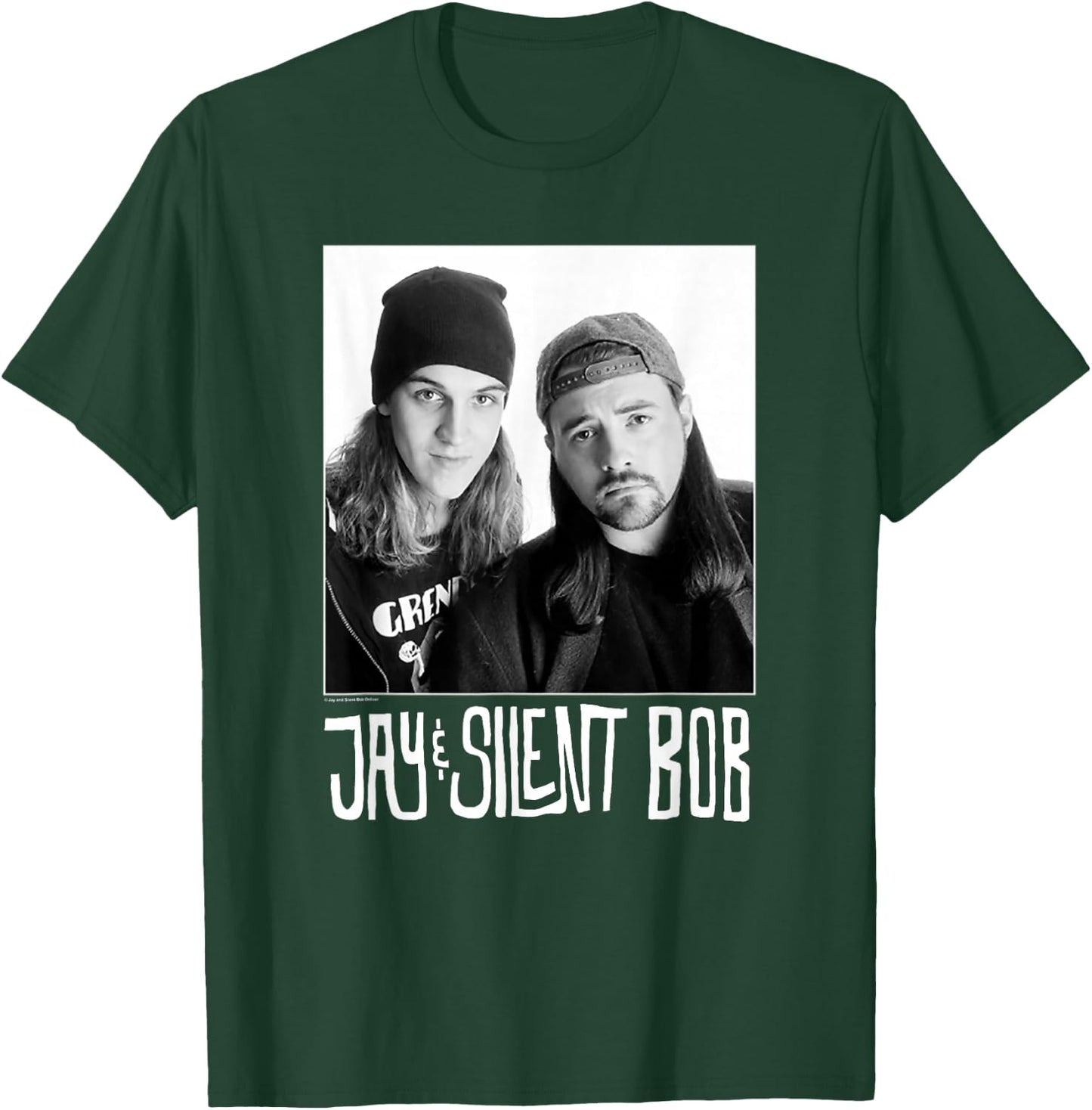 Jay & Silent Bob Close Up Black & White Portrait T-Shirt - T-Shirt | Forest