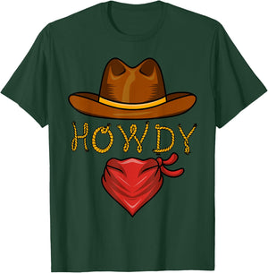 Howdy Rodeo Western Country Southern Cowboy Cowgirl Men's Boys , black, S T-Shirt - T-Shirt | Forest
