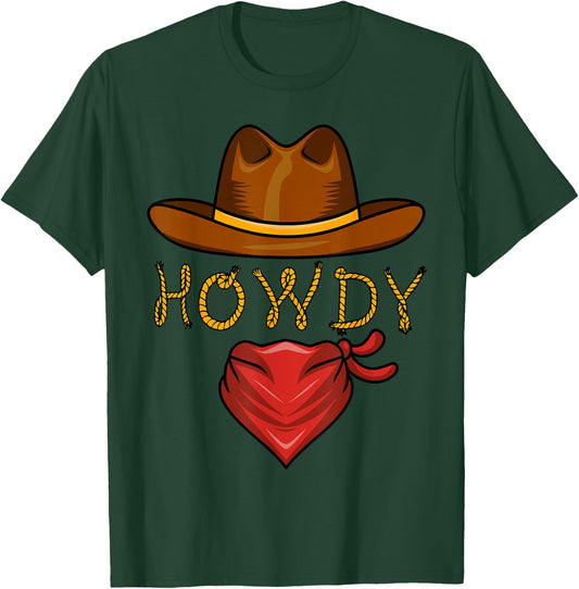 Howdy Rodeo Western Country Southern Cowboy Cowgirl Men's Boys , black, S T-Shirt - T-Shirt | Forest