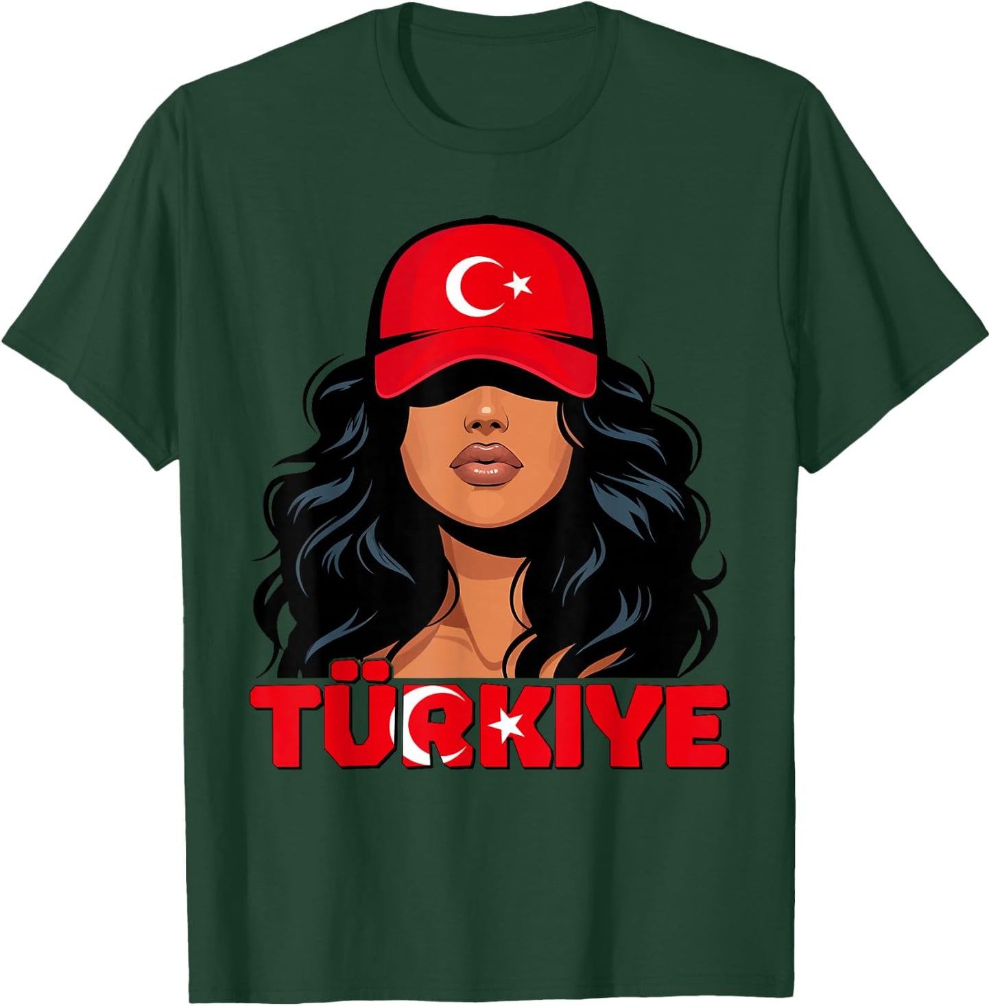 Turkish Girl Türkiye Turkish Flag Turkey Türk Kizi Women T-Shirt - T-Shirt | Forest