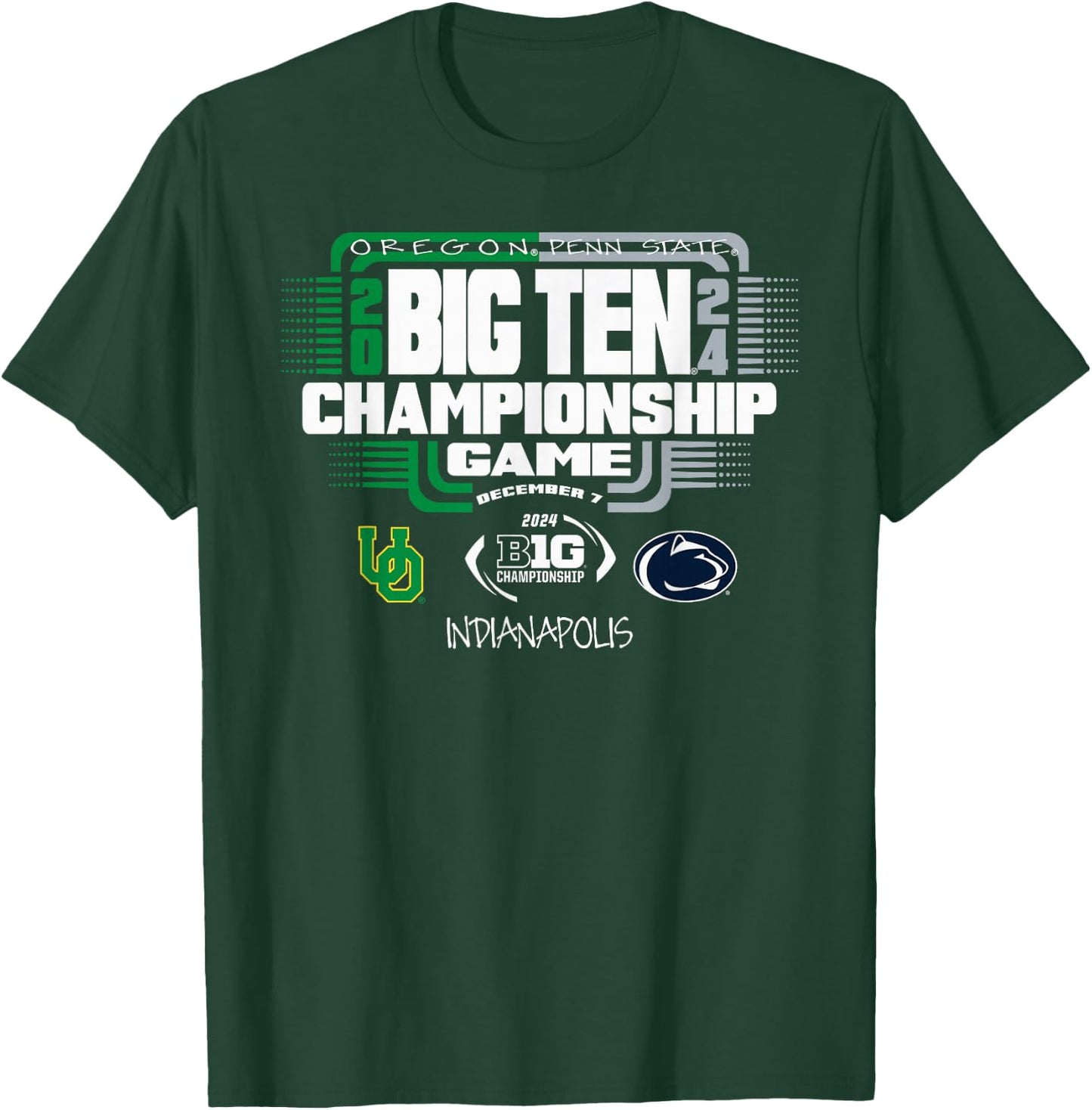 Oregon Ducks vs PSU Nittany Lions Big Ten Championship 2024 T-Shirt - T-Shirt | Forest