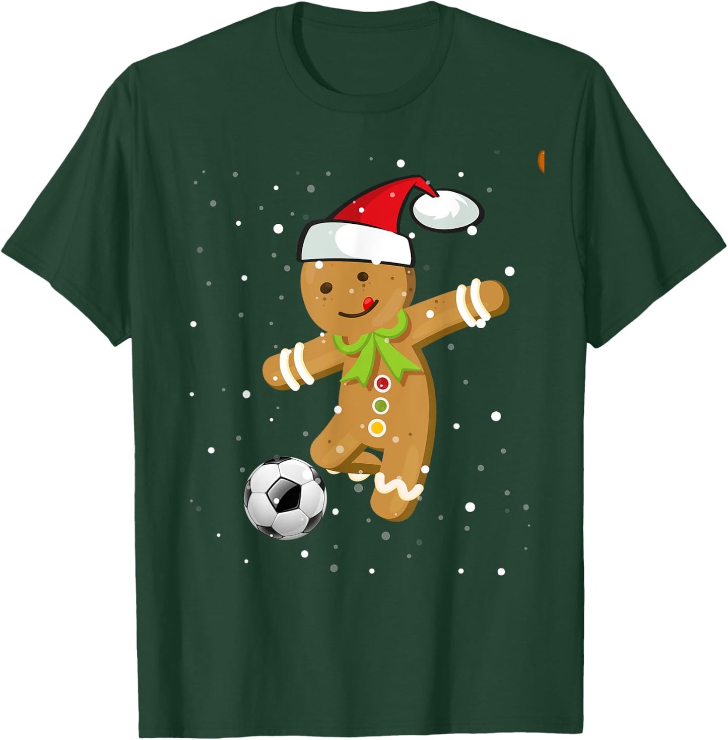 Christmas Football Soccer Gingerbread Player T-Shirt - T-Shirt | Forest