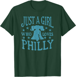 Just a Girl Who Loves Philly Philadelphia Fan Liberty Bell T-Shirt - T-Shirt | Forest