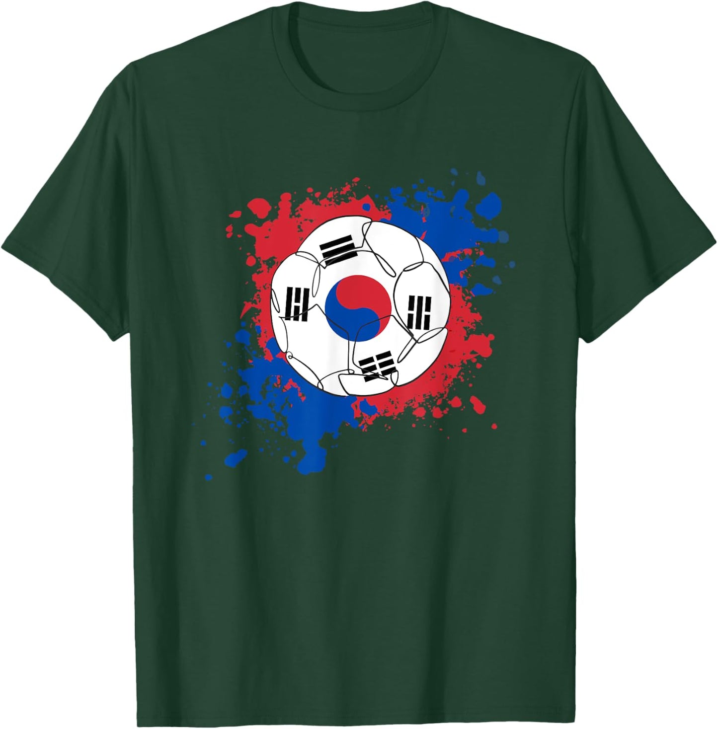 Soccer Ball With The Flag Of South Korea T-Shirt - T-Shirt | Forest