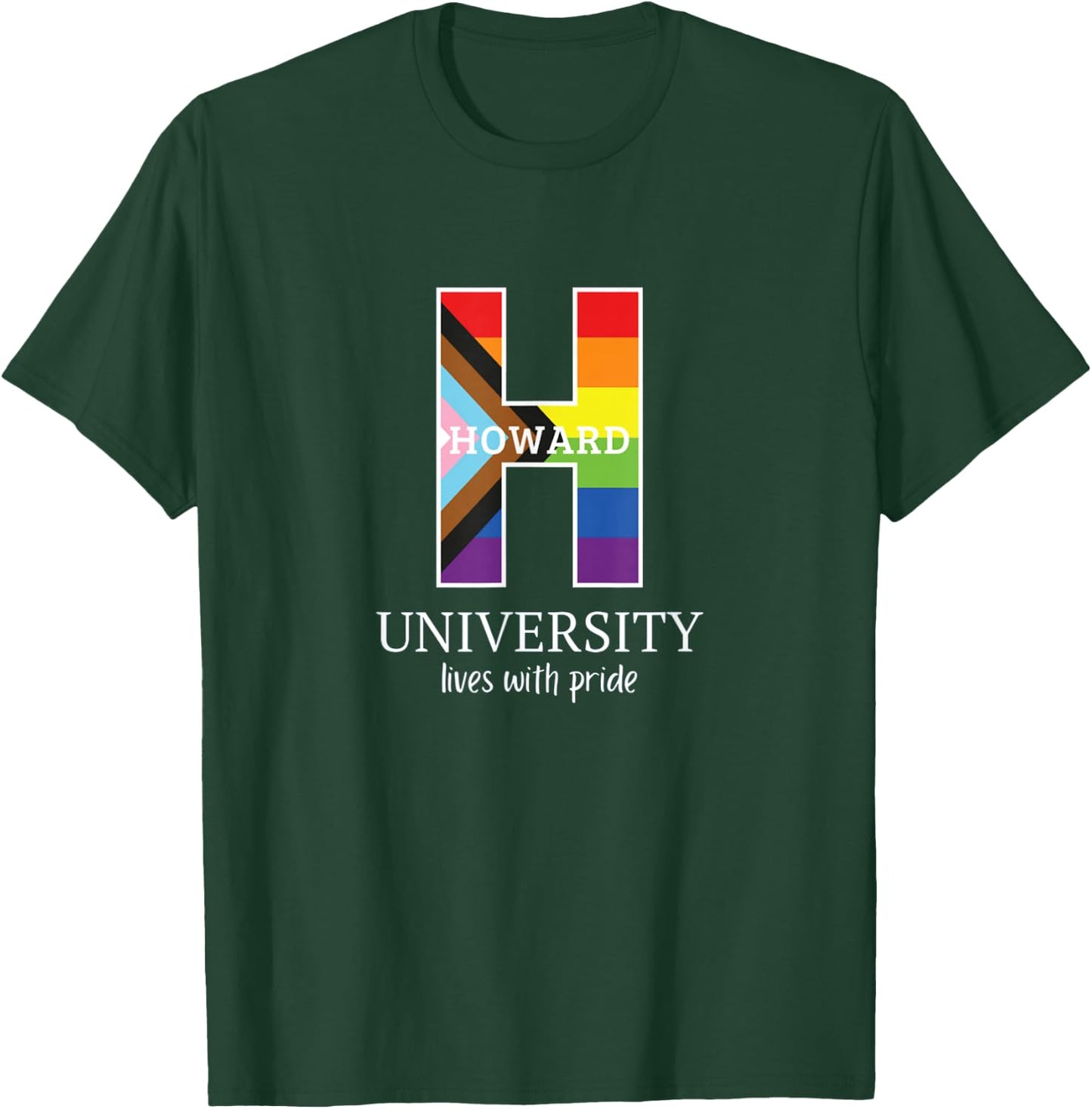 Howard University Bison Live with Pride Rainbow T-Shirt - T-Shirt | Forest