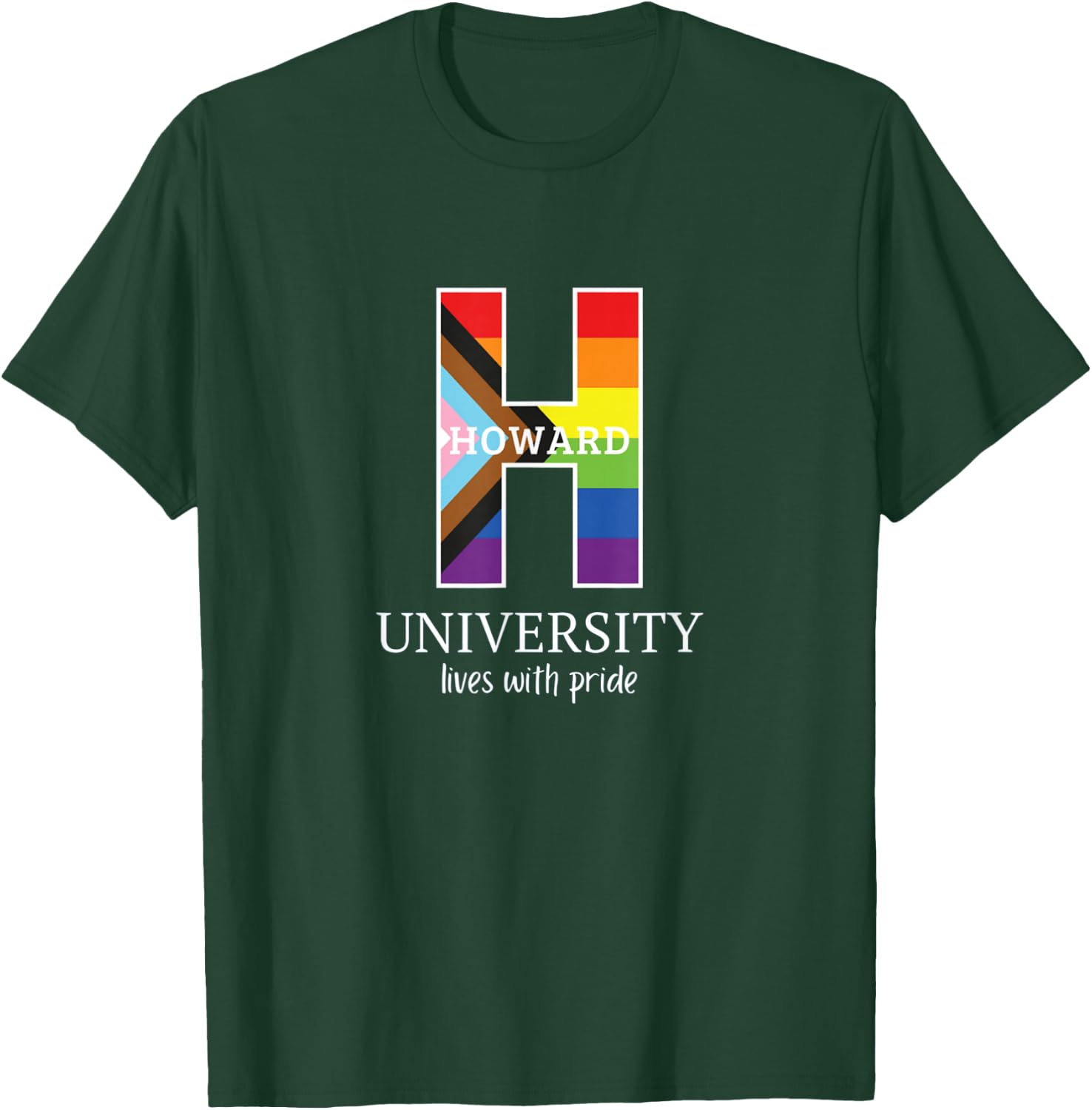 Howard University Bison Live with Pride Rainbow T-Shirt - T-Shirt | Forest