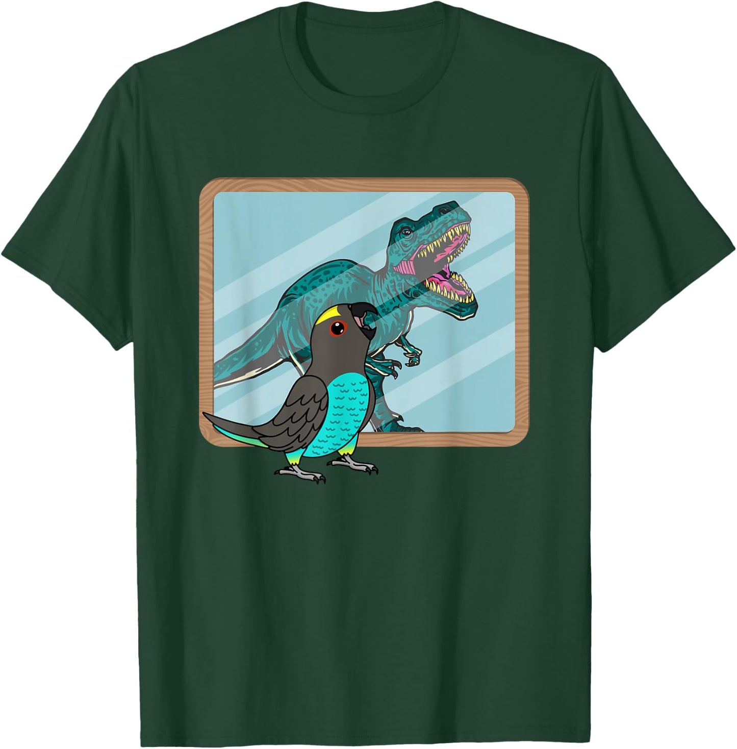 Parrot & T Rex Reflection I Meyers Parrot T-Shirt - T-Shirt | Forest