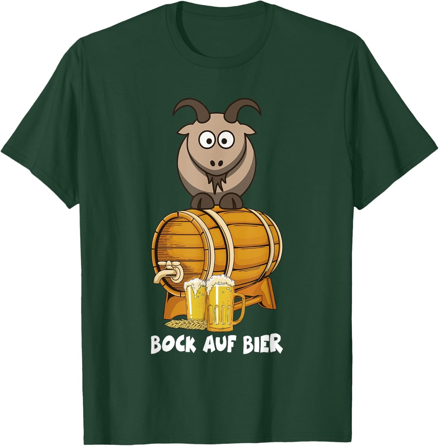 with German Text "Bock Auf Bierfass" [German Language] [German Language], black T-Shirt - T-Shirt | Forest