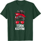 Türk Kiziym Turkish Flag Pride Woman Messy Hair T-Shirt - T-Shirt | Forest