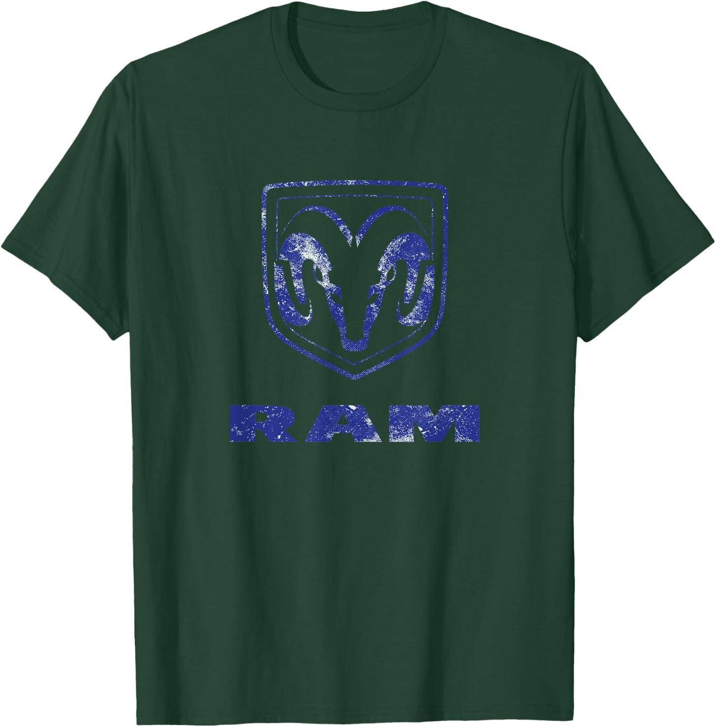 Ram Trucks Logo Distressed , Blue, S T-Shirt - T-Shirt | Forest