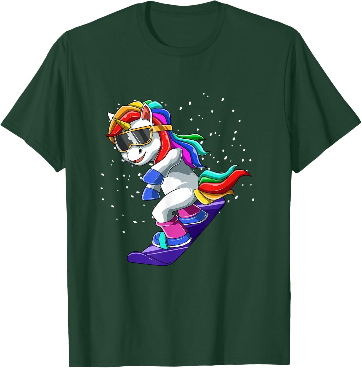 Unicorn Snowboard - Funny Ski and Wintersports T-Shirt - T-Shirt | Forest