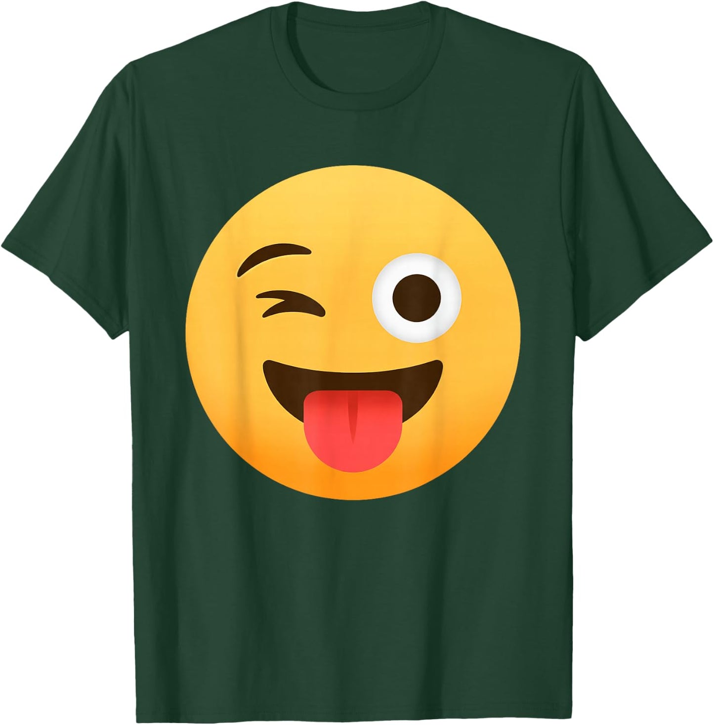 Funny Emoticon Winking Face Stuck-Out Tongue Winking Eye T-Shirt - T-Shirt | Forest